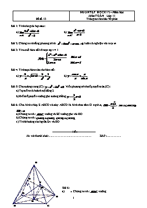 12 Đề ôn tập học kì II môn Toán Lớp 11 (Có đáp án)